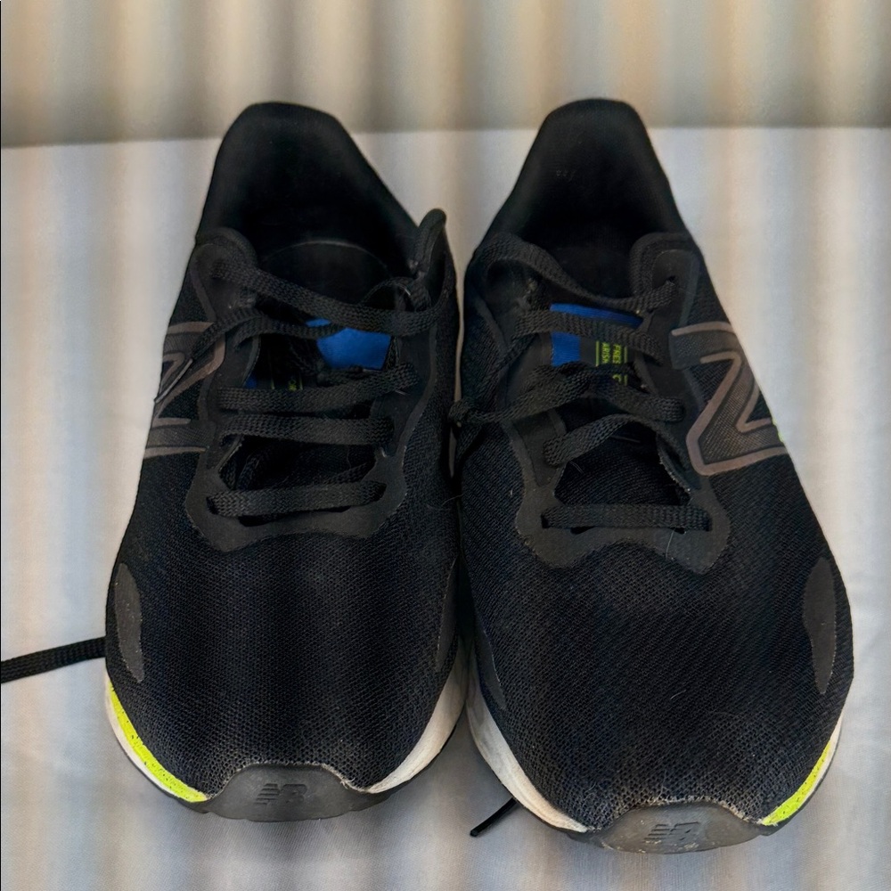 New Balance Black and Neon Athletic Shoes used size 9 Extra Wide